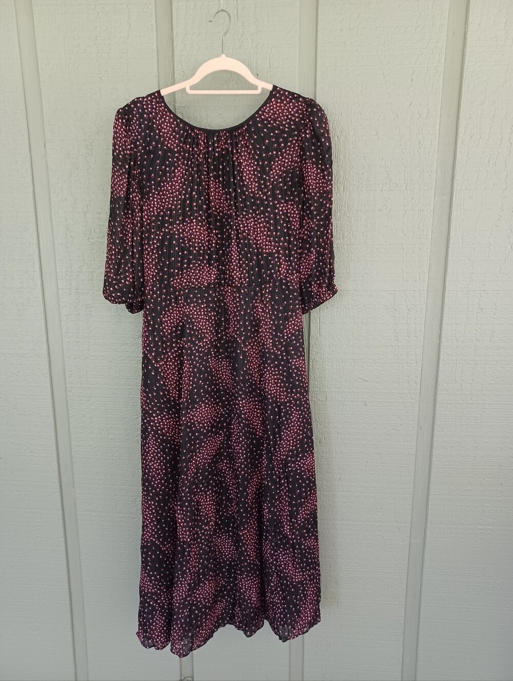 Kate Spade Floral Print Midi Dress Size 4 Viscose Silk Tie Back Feminine Defect